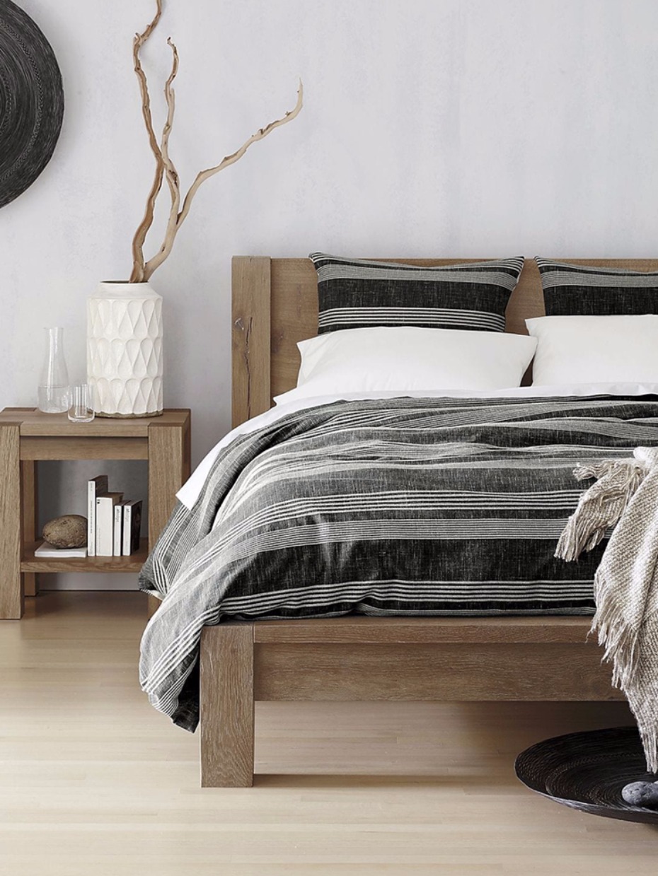 black and white natural bedroom set from @crateandbarrel