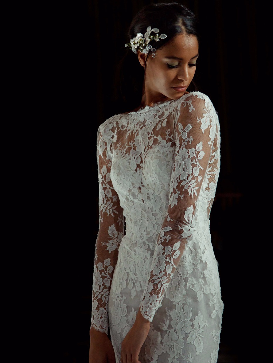 long sleeve lace wedding gown from Pronovias