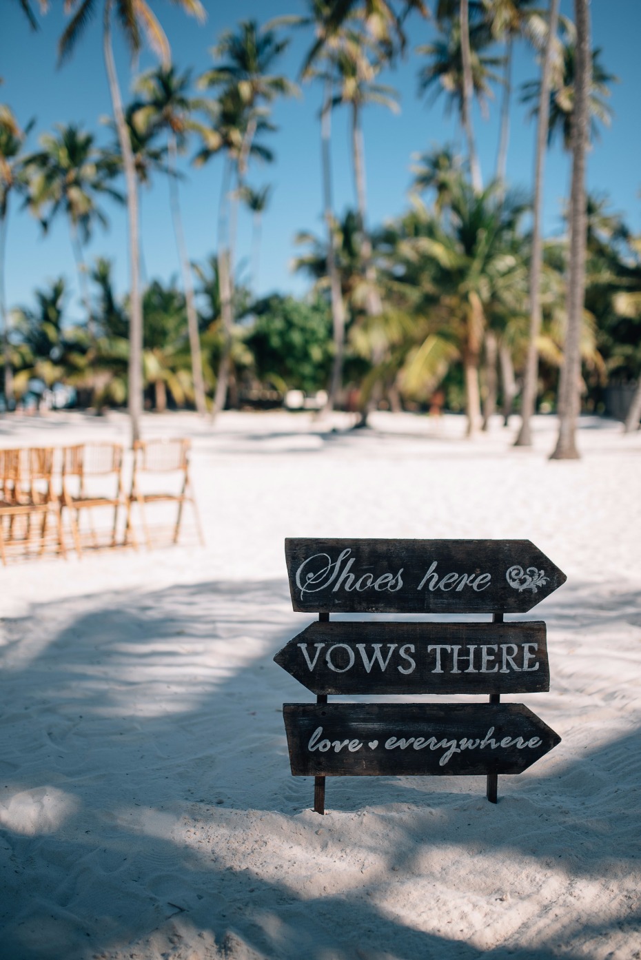 Shoes and vows cute beach wedding sign