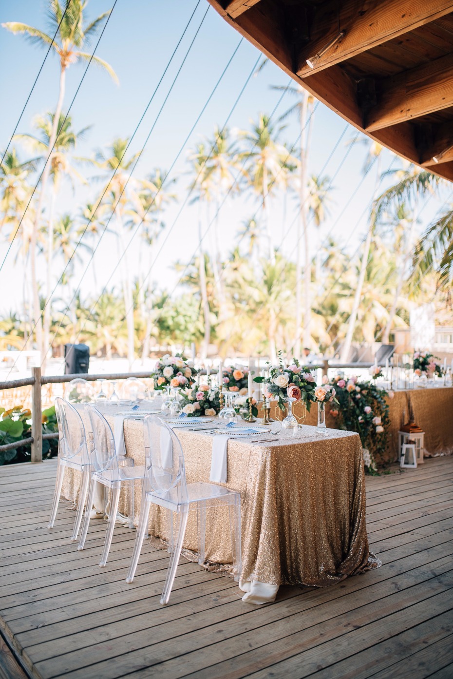 outdoor wedding reception at The Jellyfish Beach Restaurant