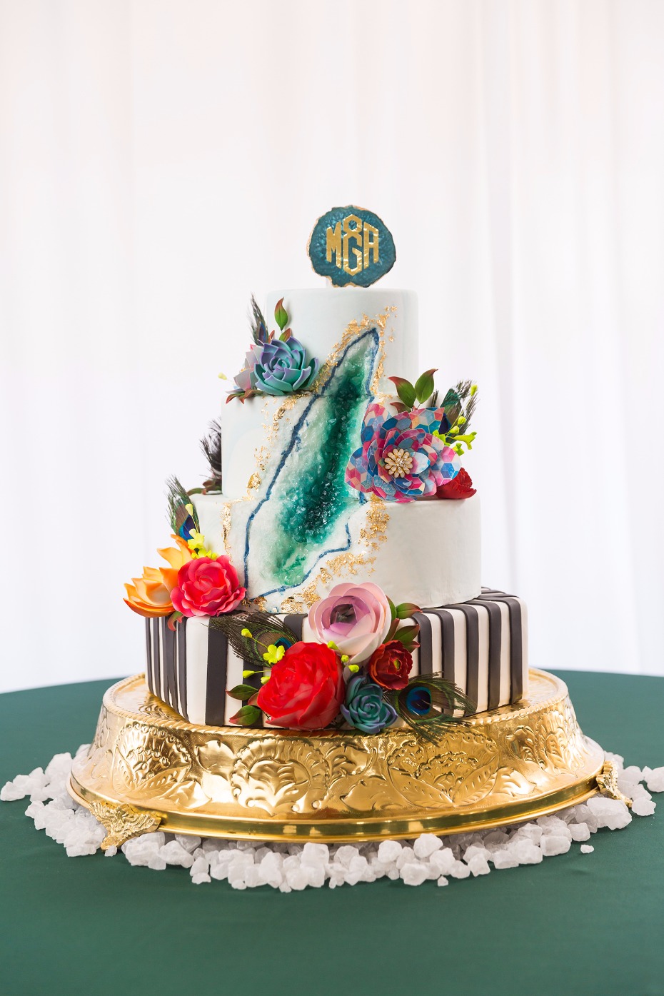 Eclectic Geode wedding cake