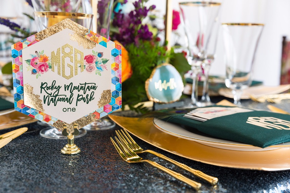 Vibrant table number design