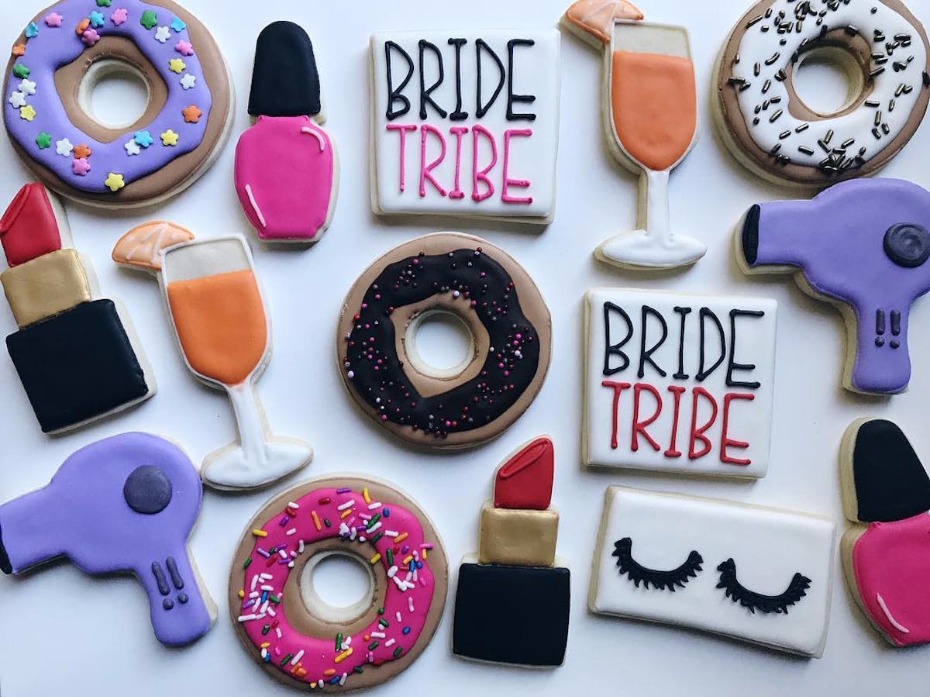 bride tribe wedding cookies