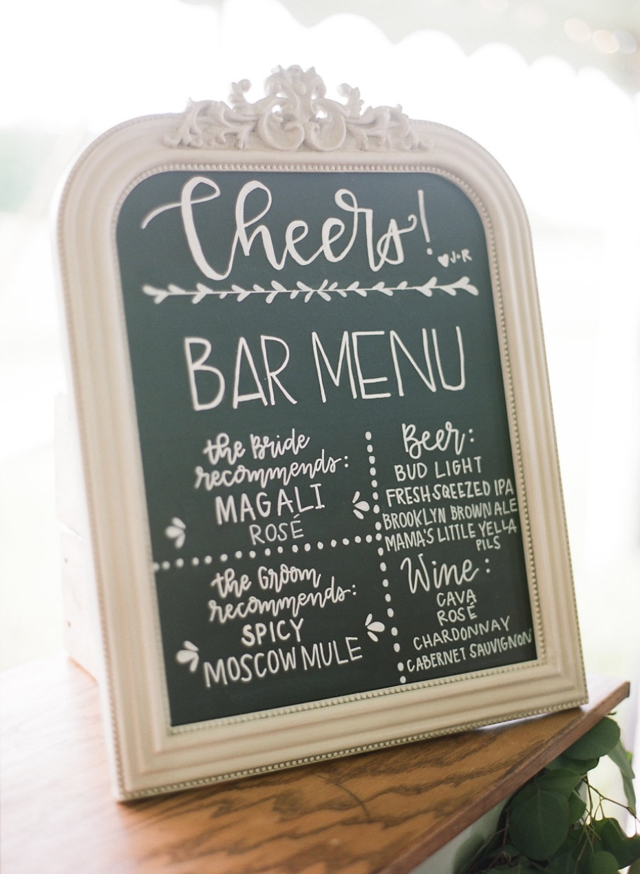 chalkboard wedding bar sign