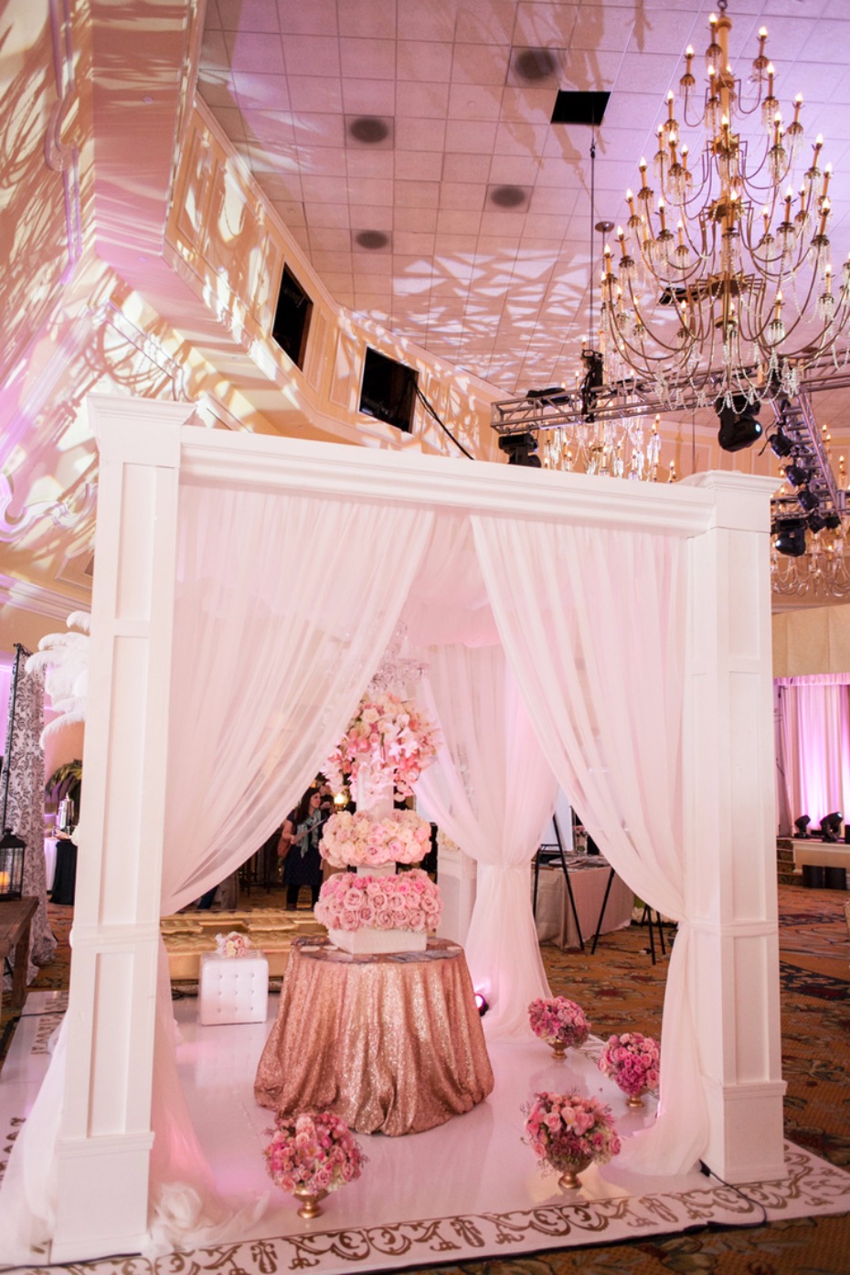 Glamorous wedding reception set up at the San Diego Wedding Party Expo
