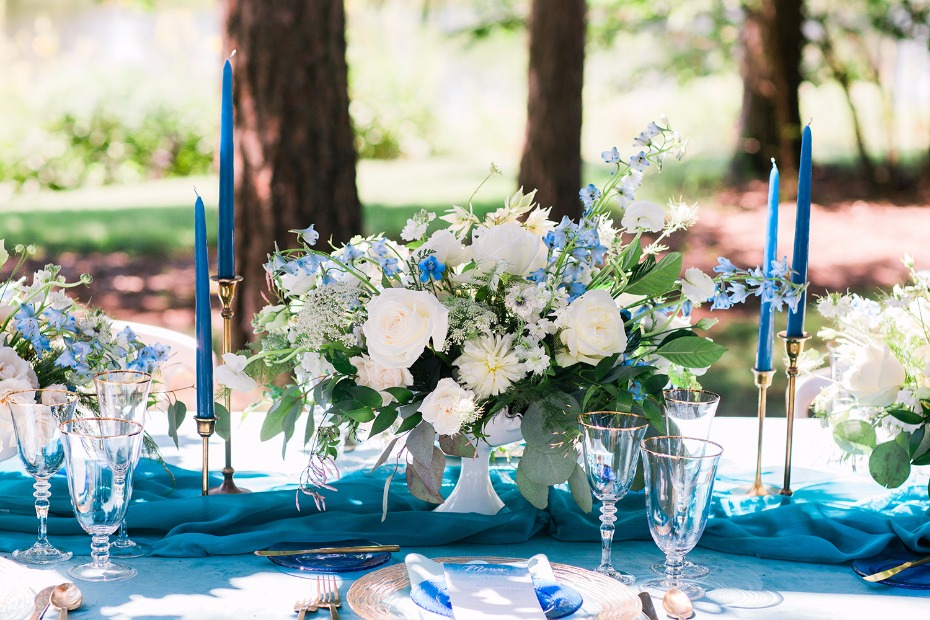 Blue and gold table