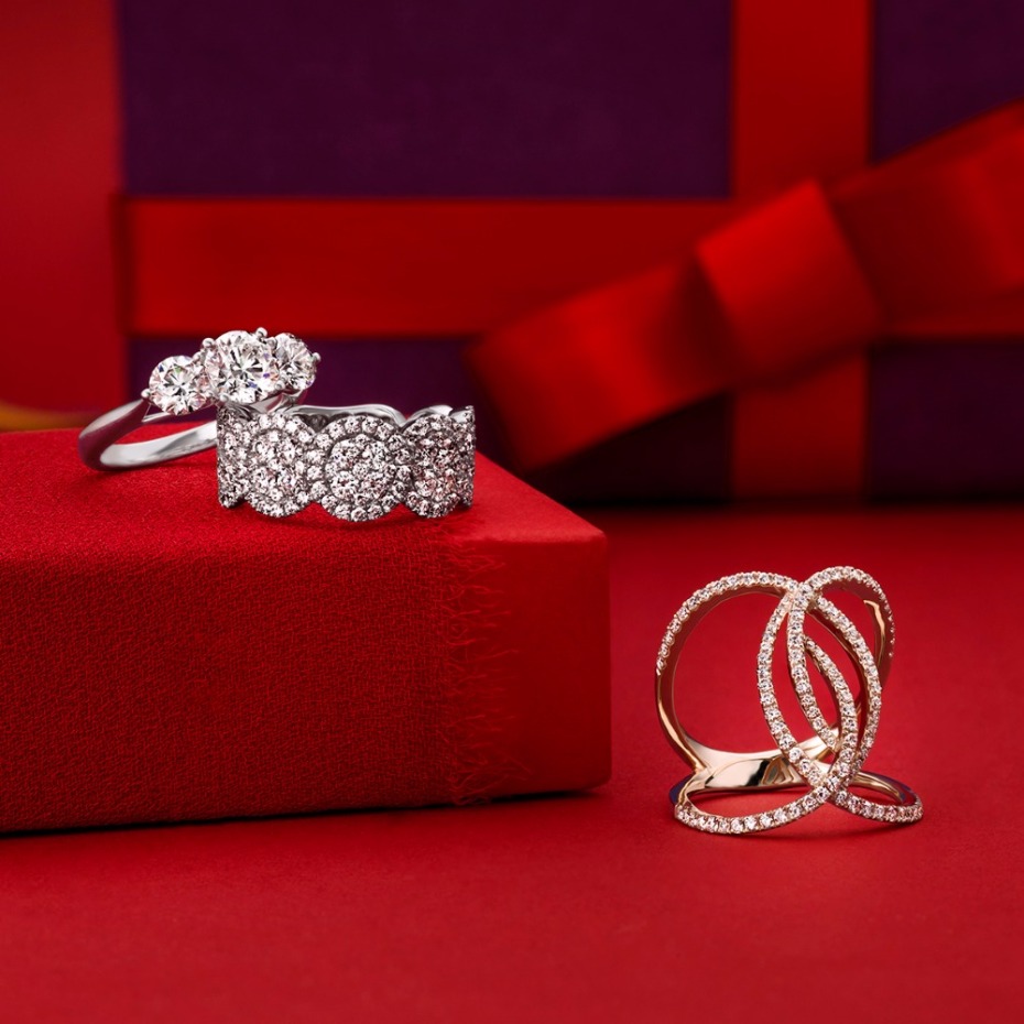 Holiday gift idea for her -diamond rings