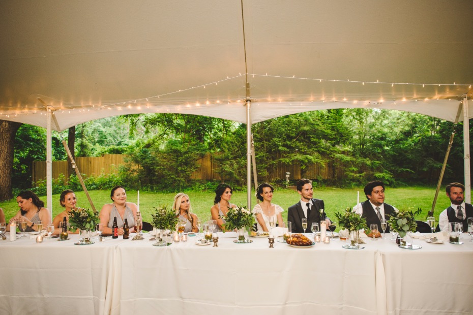 family style wedding party table