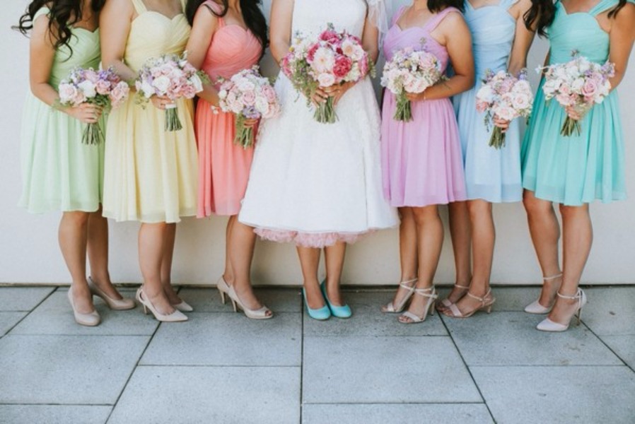A Cute and Creative Wedding with a Rainbow of Colors