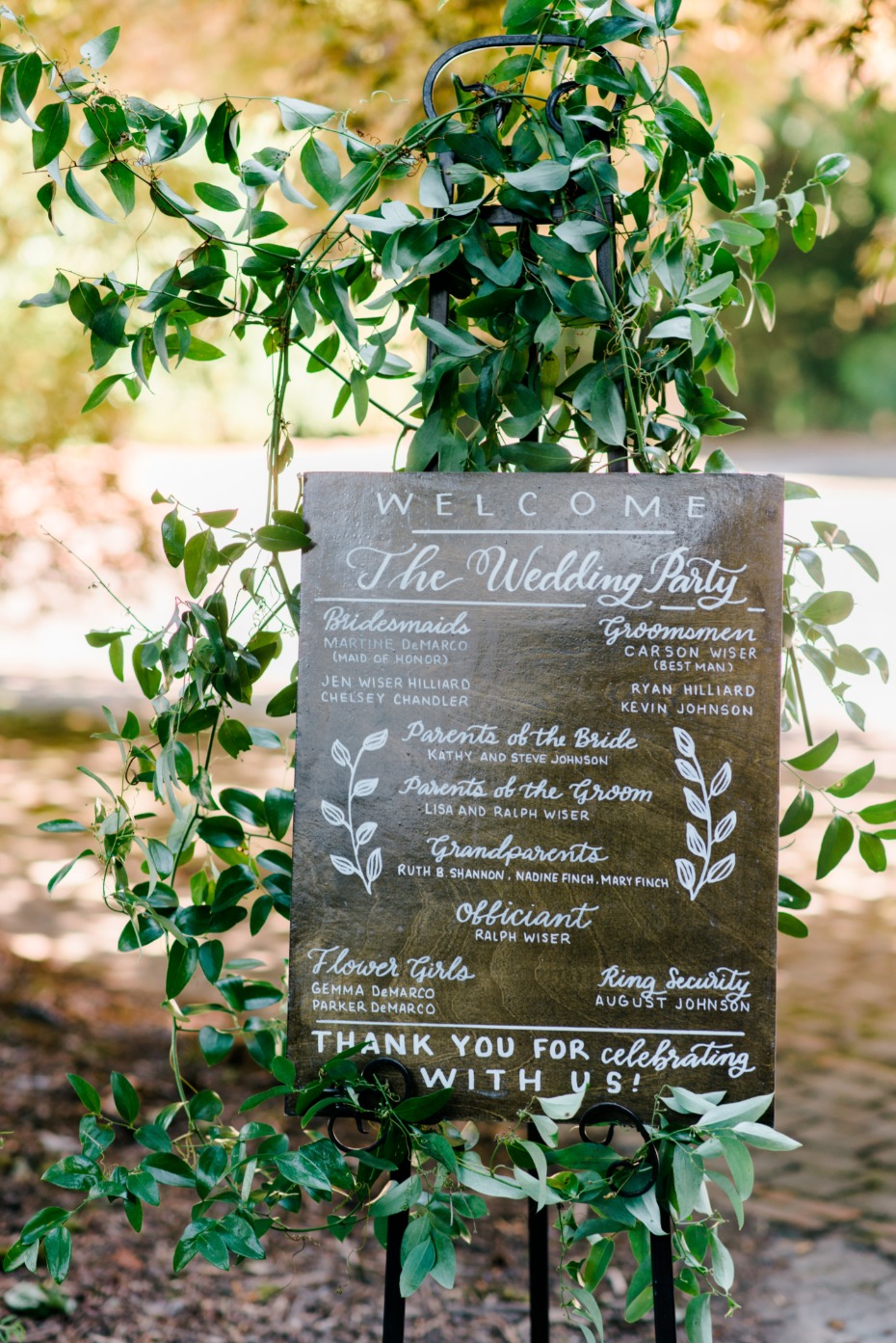 wedding program sign, less printing costs and saves a few trees