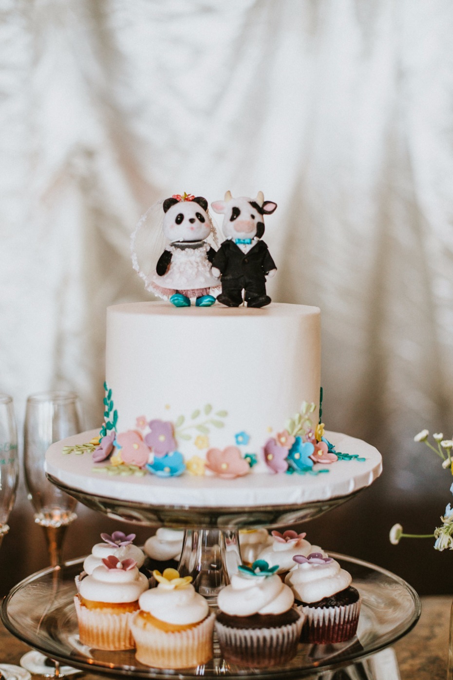 Panda and cow topper