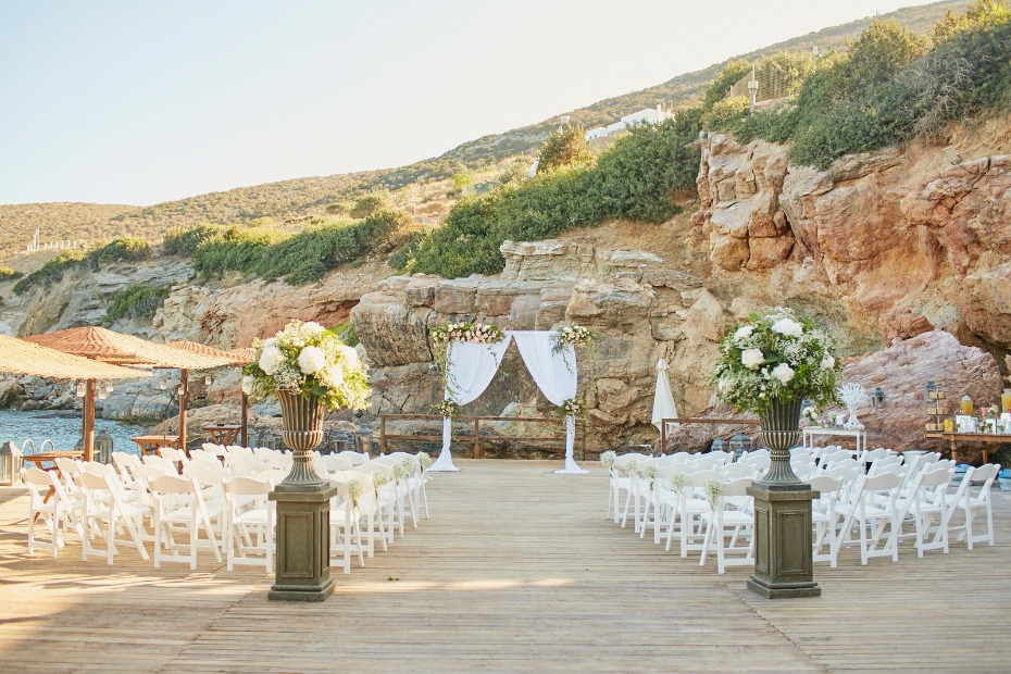 Greek island wedding ceremony