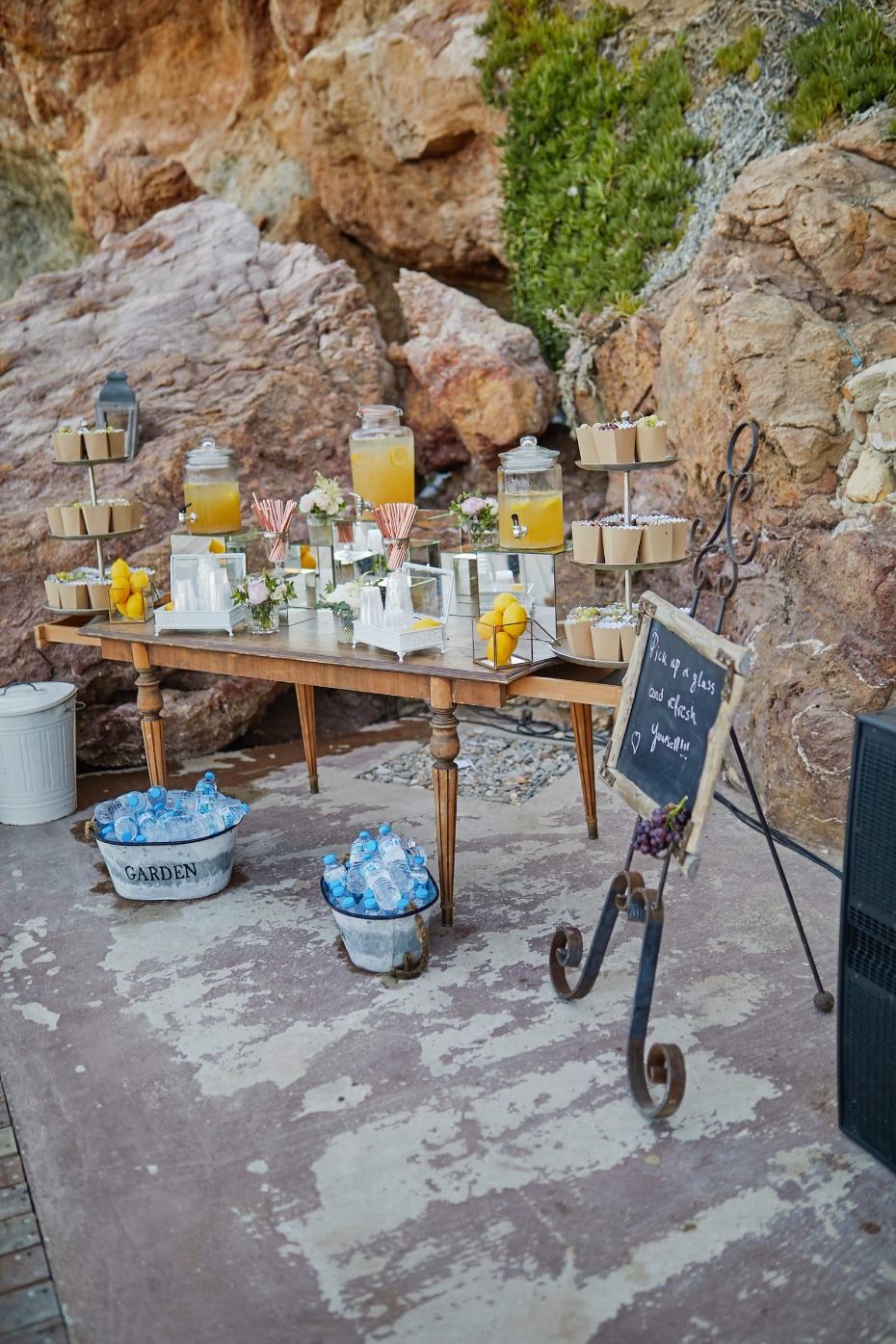drink station for your outdoor wedding