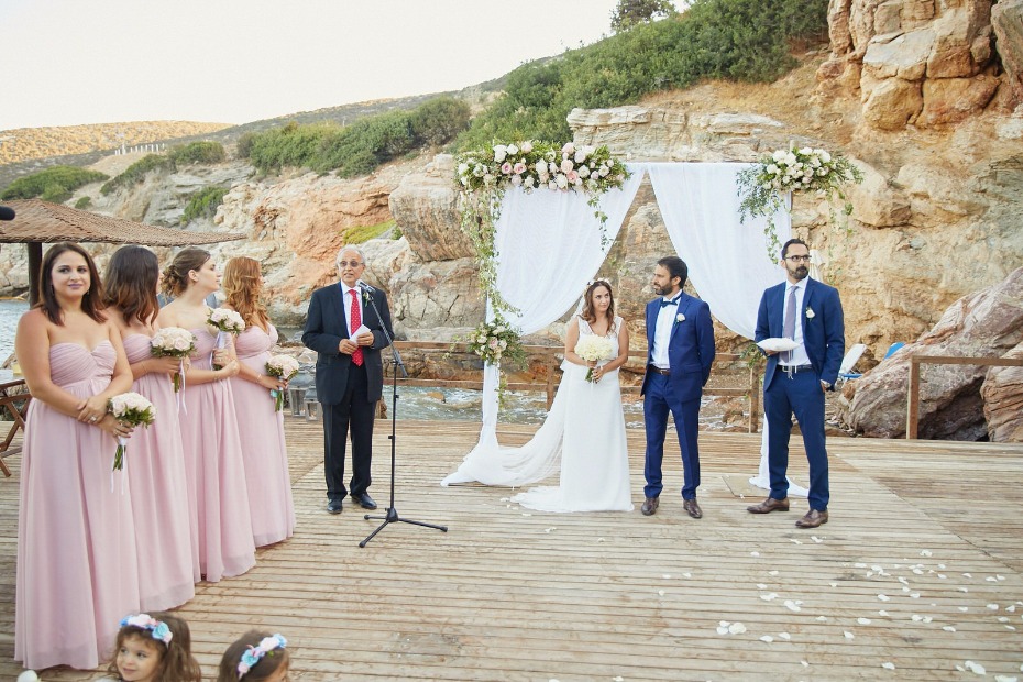 outdoor wedding ceremony on the Greek island