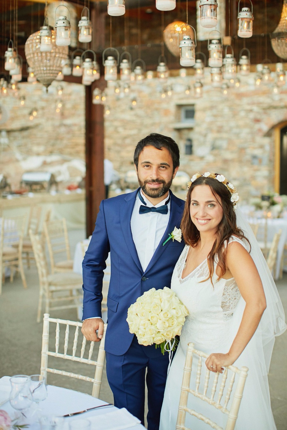 bride and groom in their fairy tail wedding reception