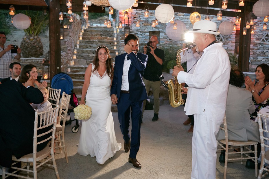 bride and groom wedding entrance
