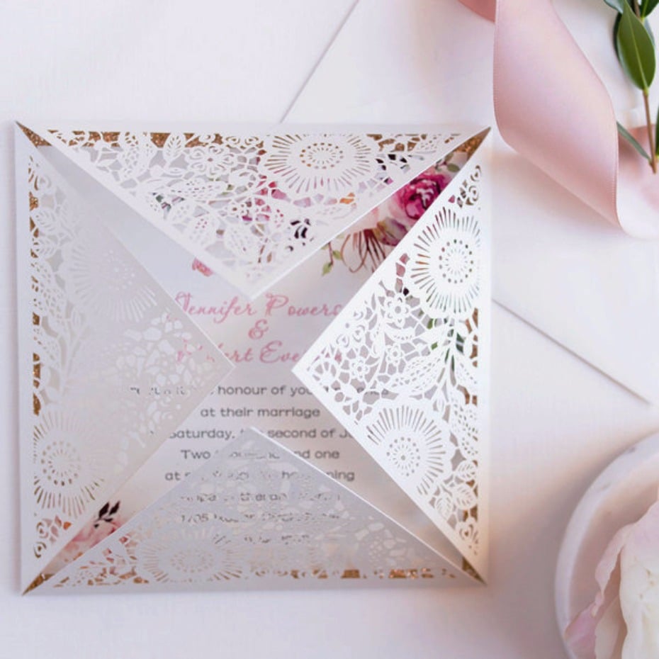 Laser Cut Elegant Wedding Invites