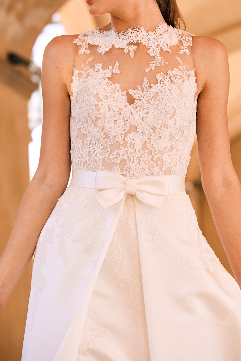 wedding dress with bow on the waist