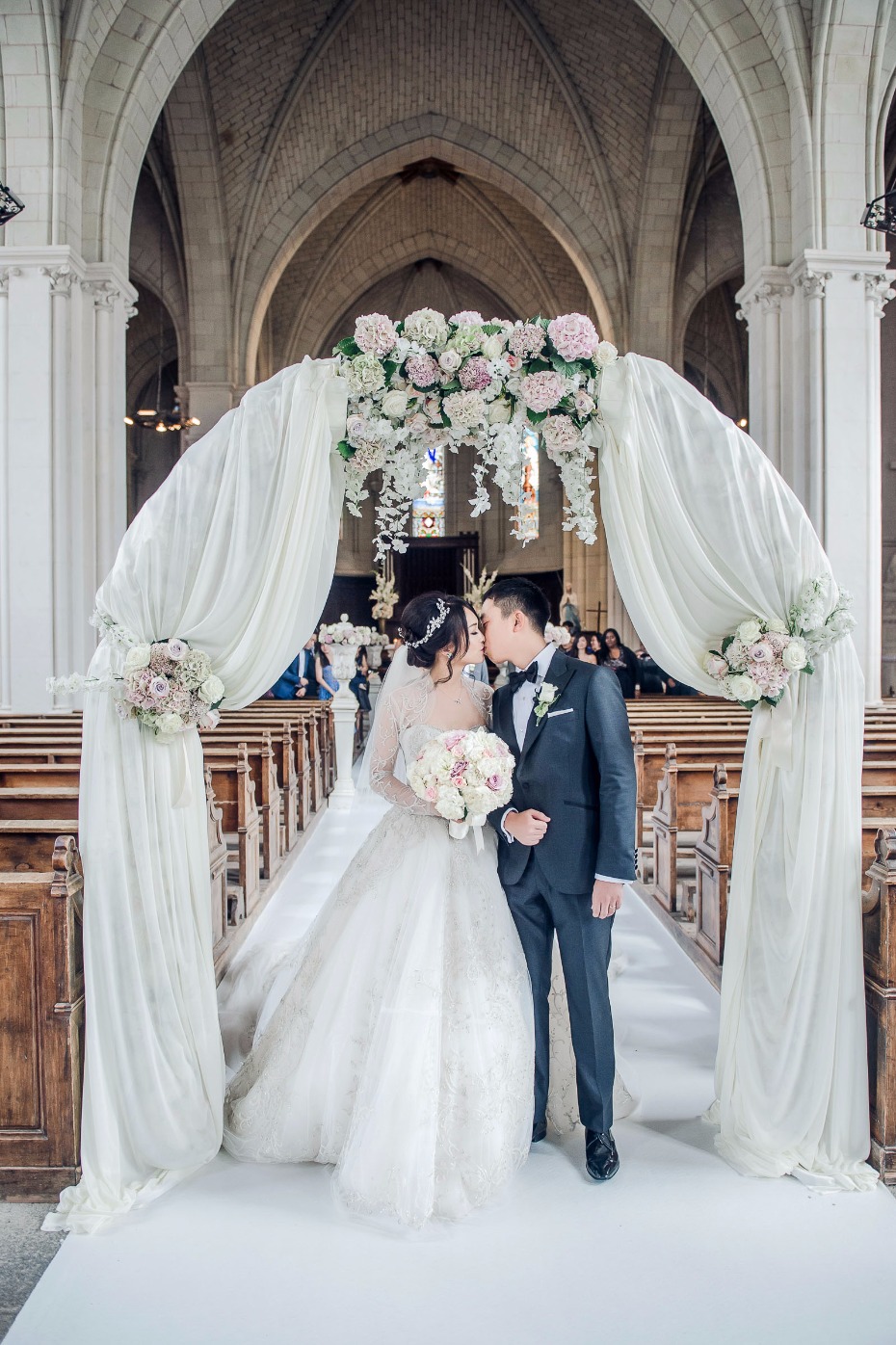 romantic wedding arch for your classic cathedral wedding ceremony