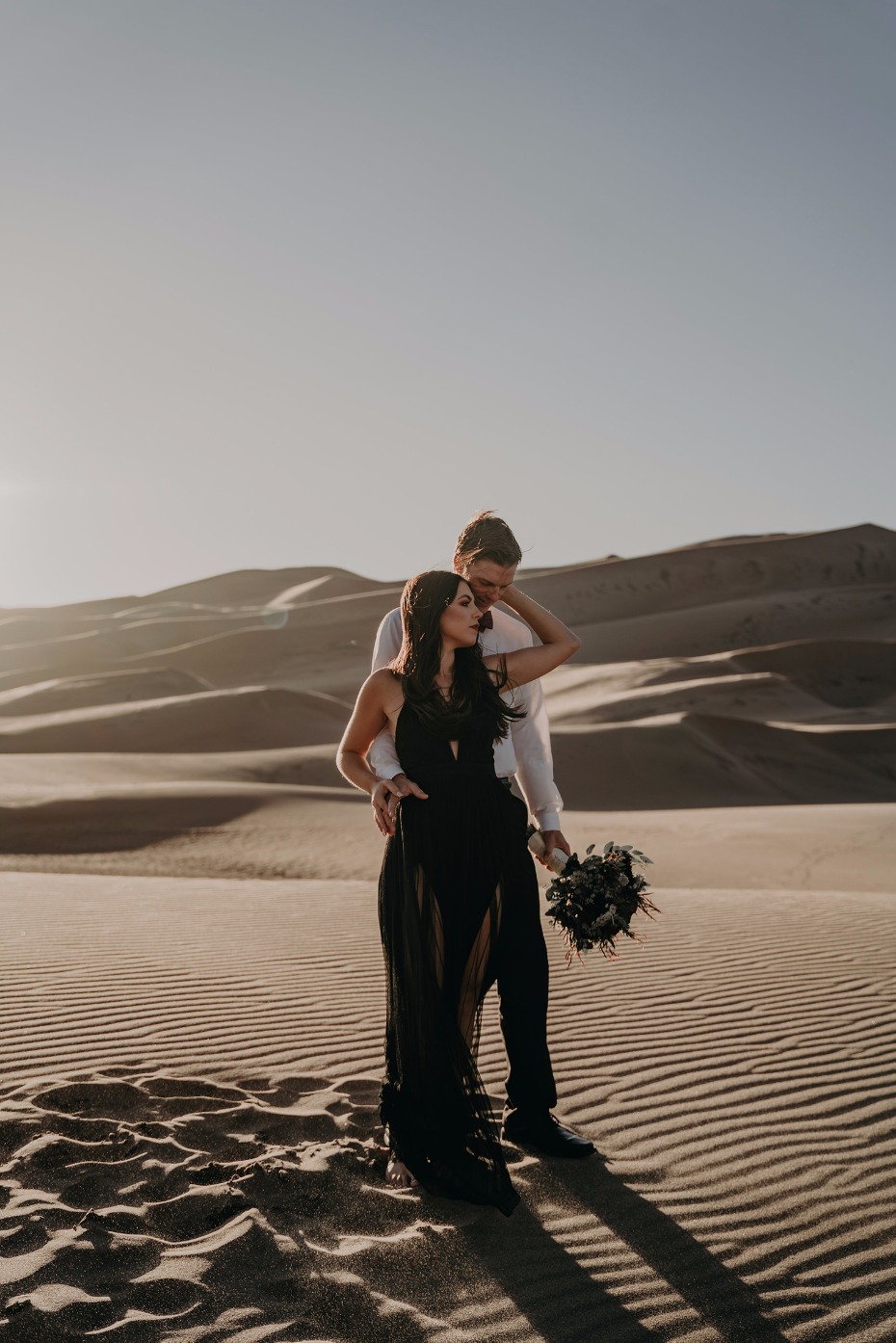 moody desert themed engagement shoot