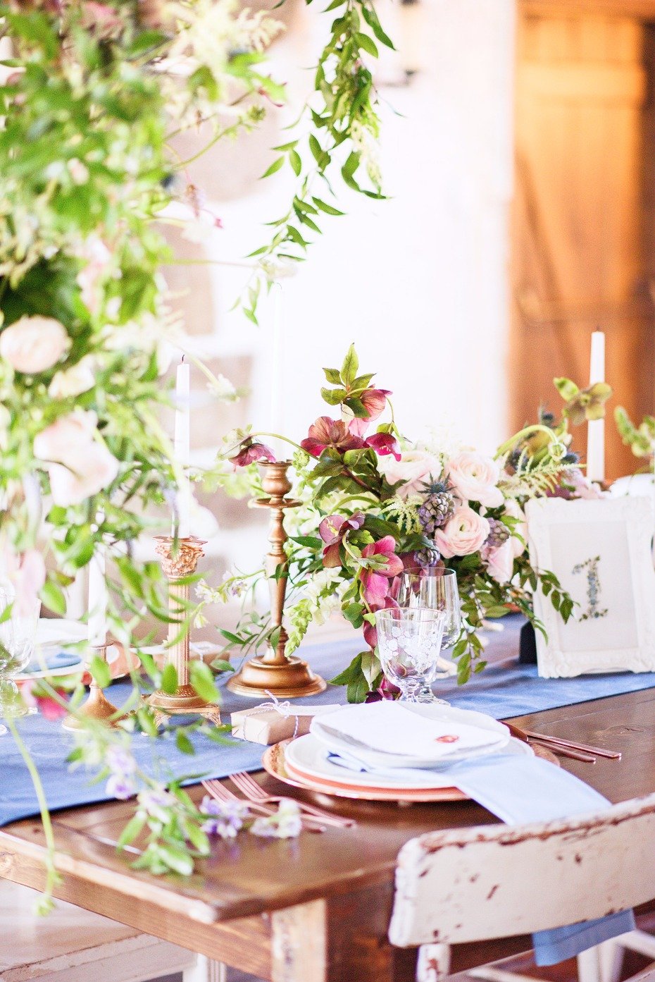 bright and cheerful wedding table decor