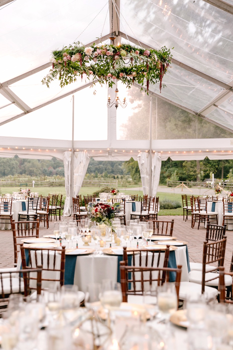 clear tented wedding reception