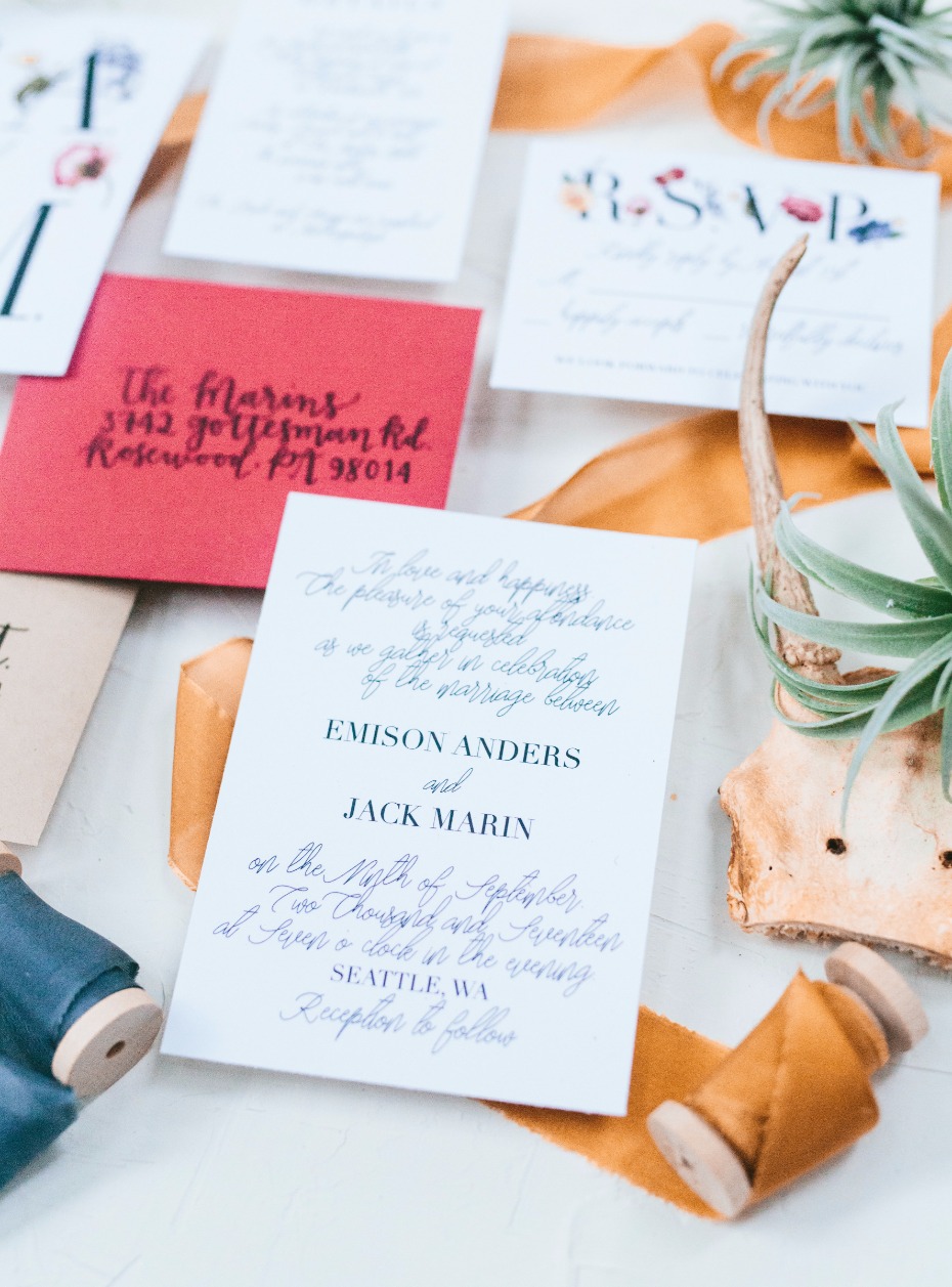 wedding invitations for the boho wedding