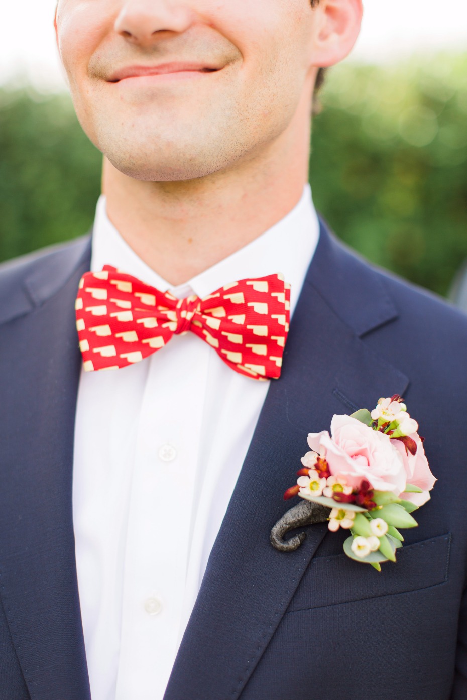 Oklahoma patterned wedding bow tie