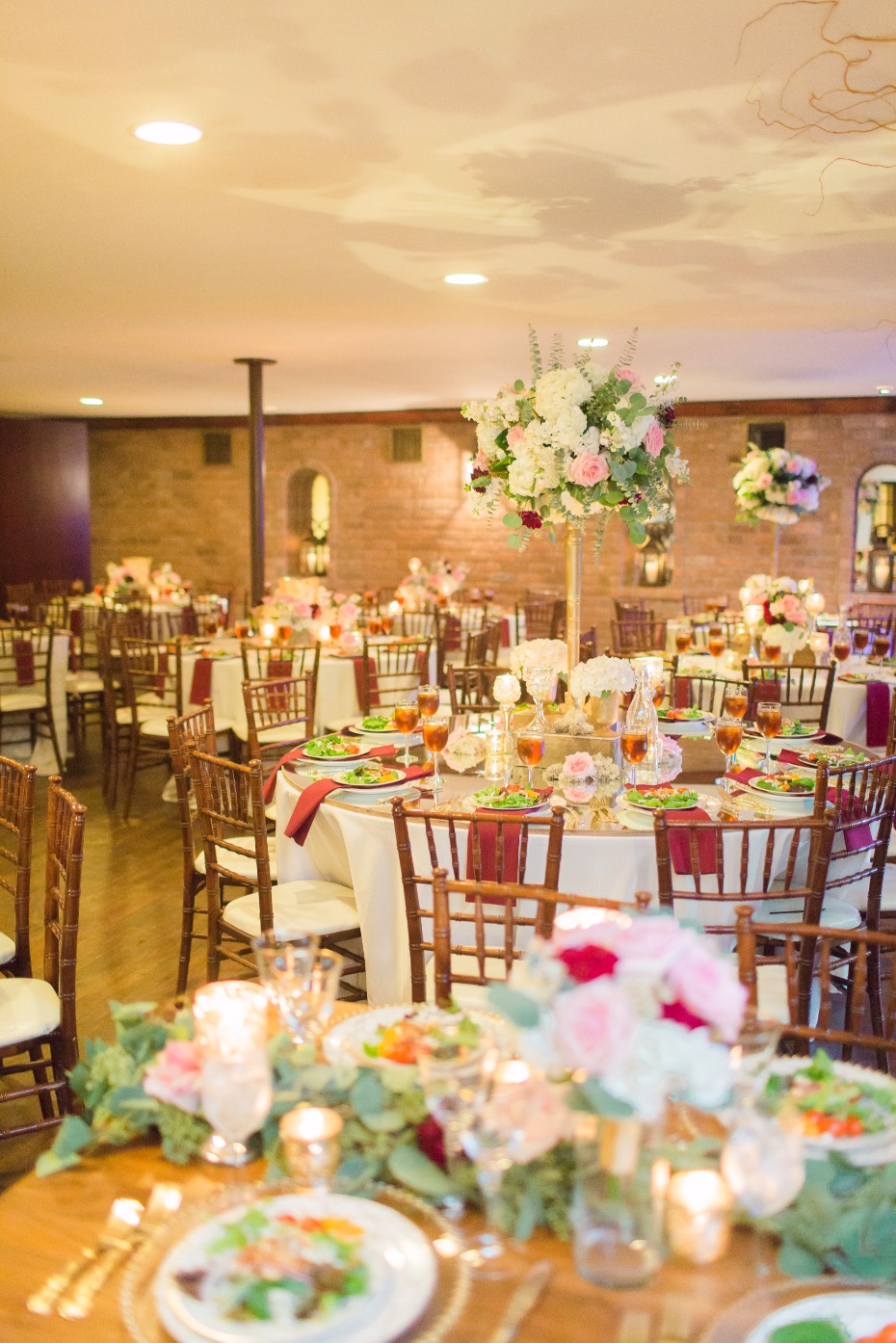 glowing wedding reception table decor