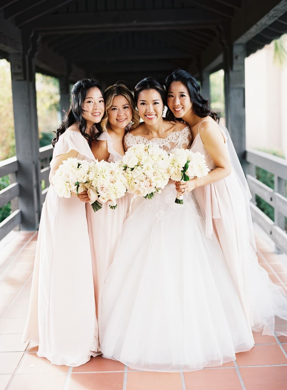bride and her beautiful bridesmaids