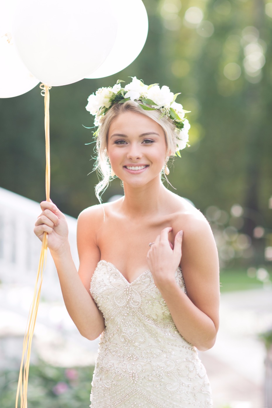 cute and flirty bridesmaids style with floral crown