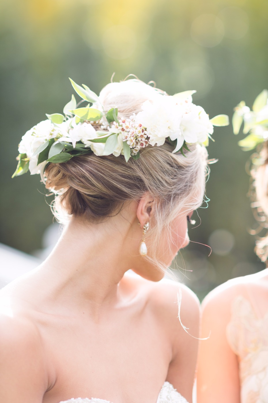 flower and greenery wedding halo