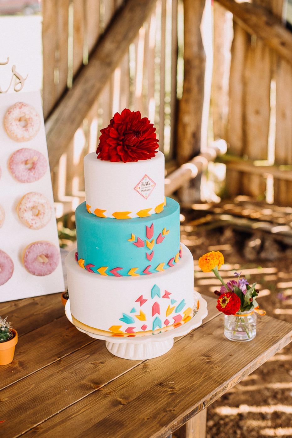 fun and funky wedding cake for your fiesta