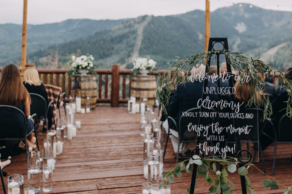romantic and intimate mountain top wedding ceremony
