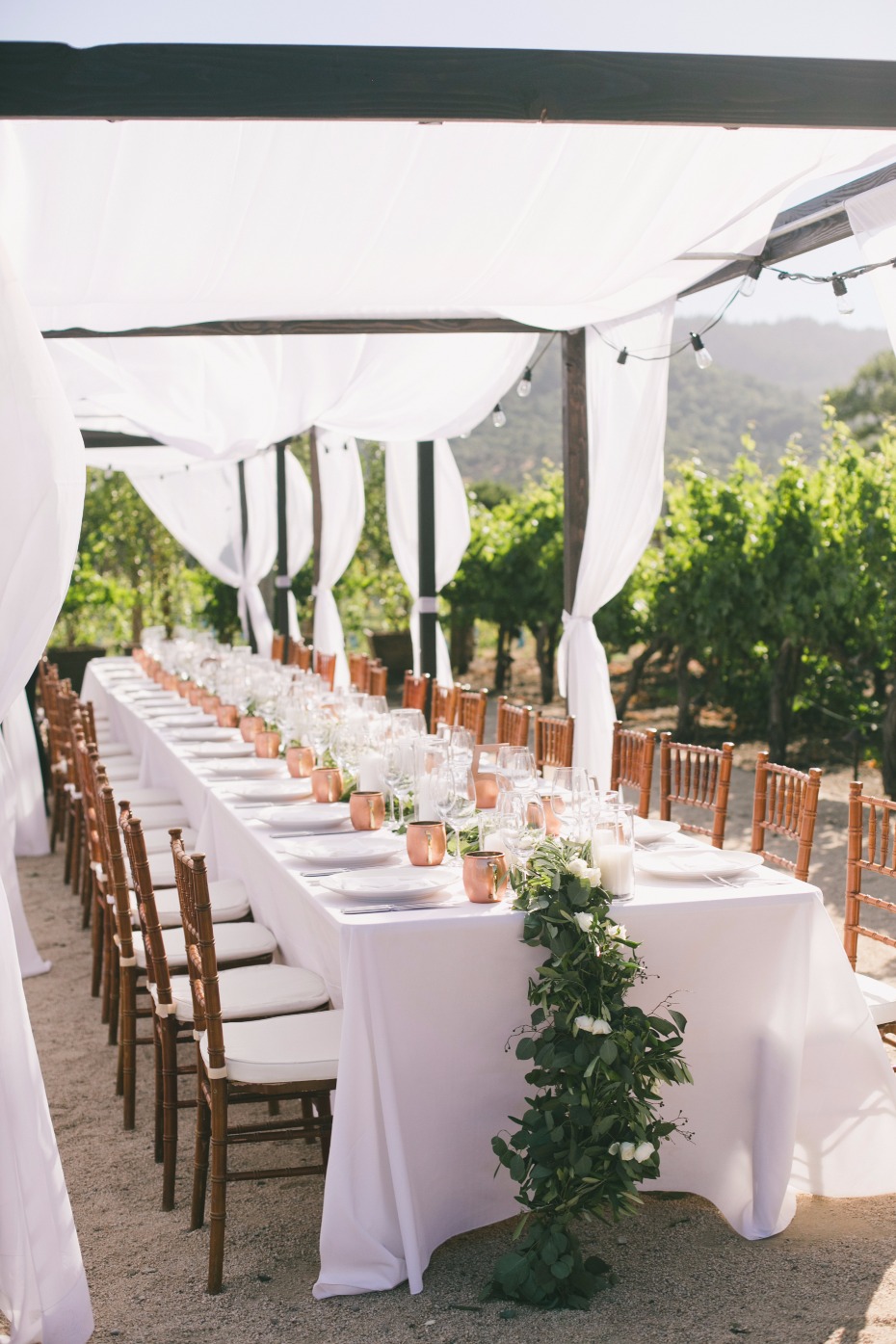 Gorgeous reception space at a vineyard
