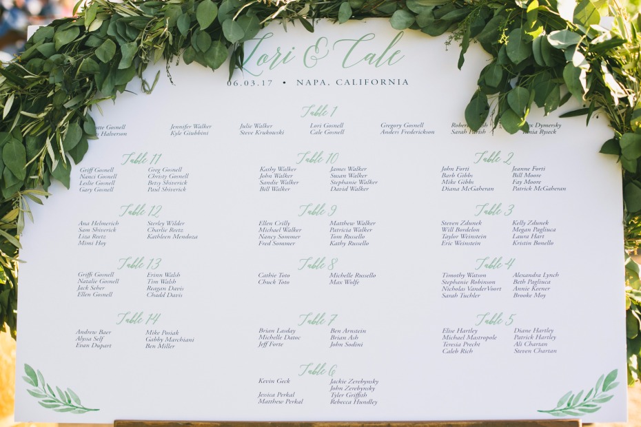 Stylish seating chart