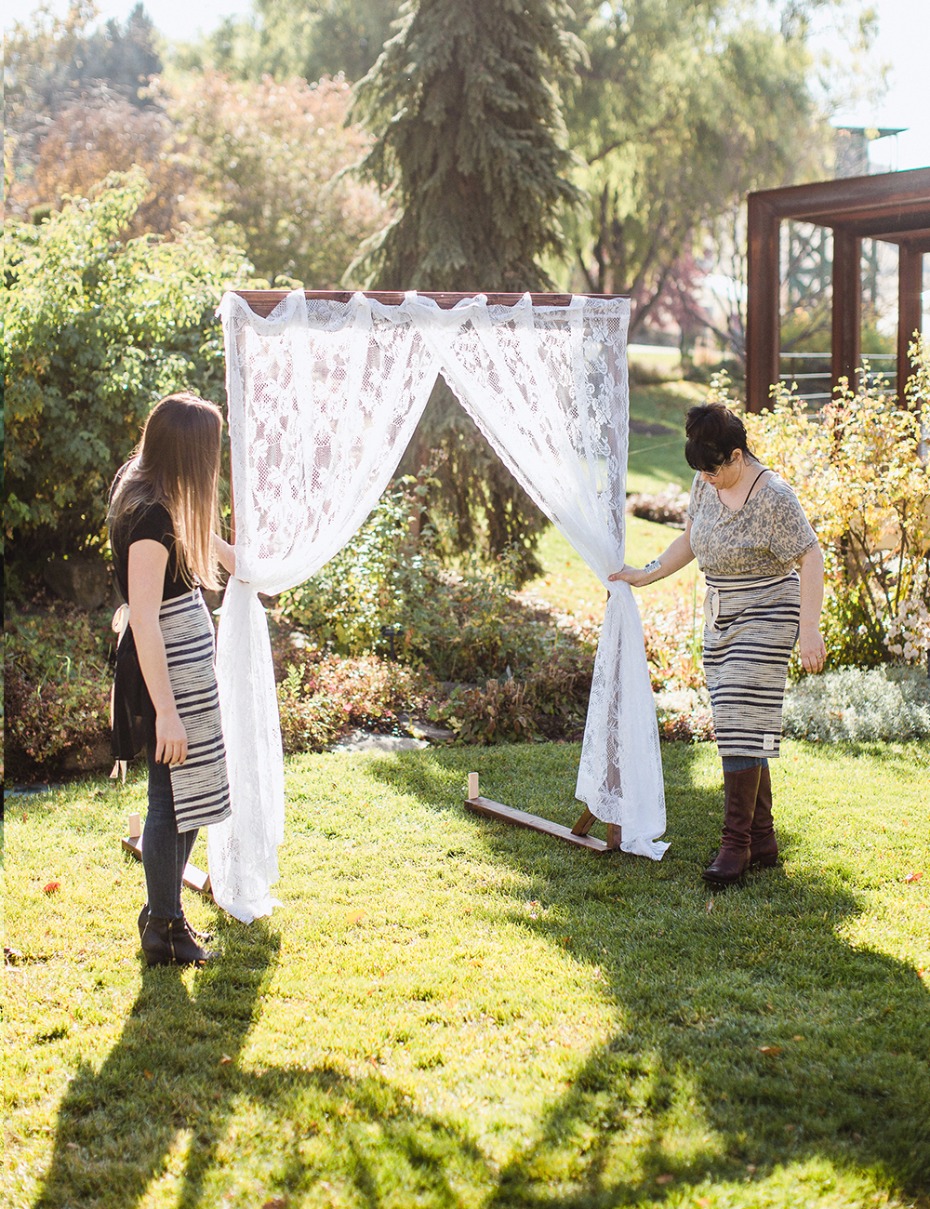 how to make your own lace wedding arbor