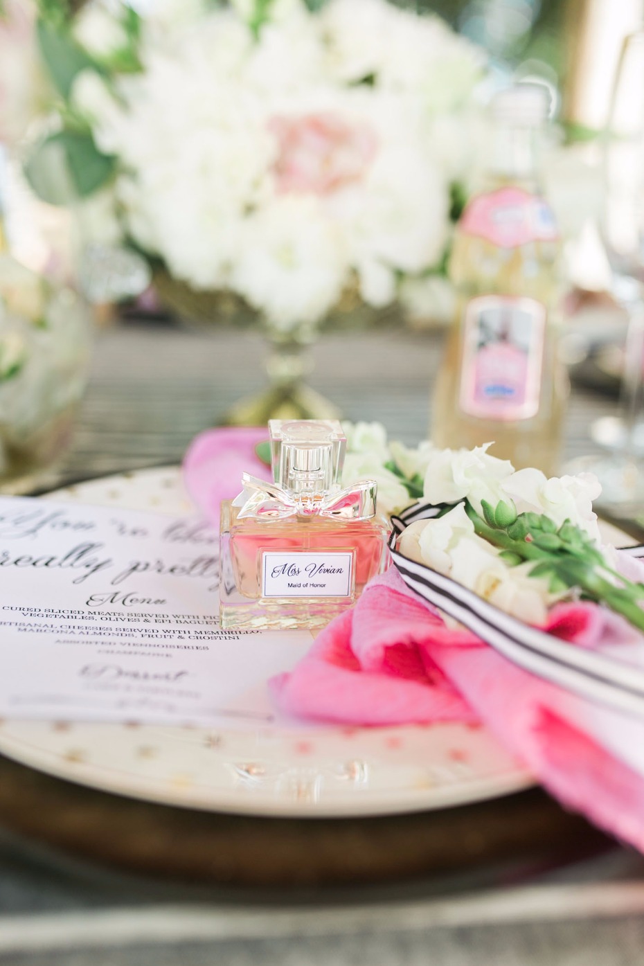 Perfume bottle favors with custom labels
