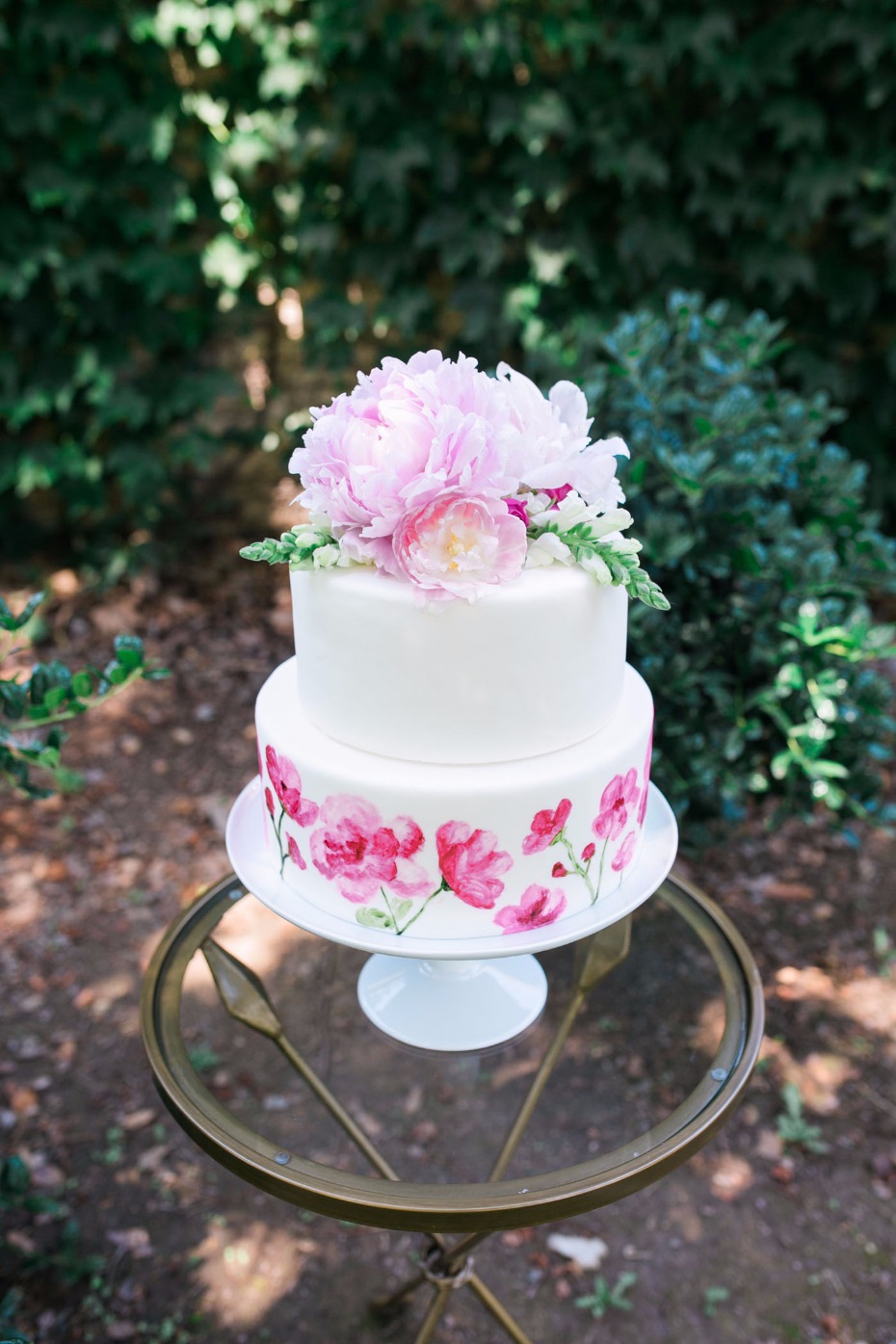 Pretty watercolor cake for a bridal shower