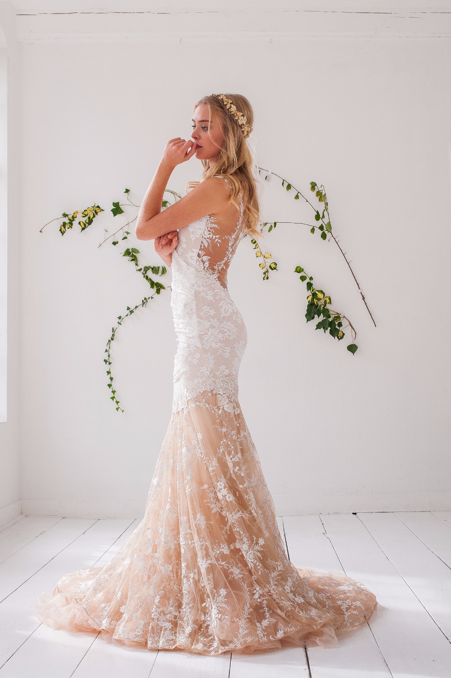 Two toned lace gown from Olvi's