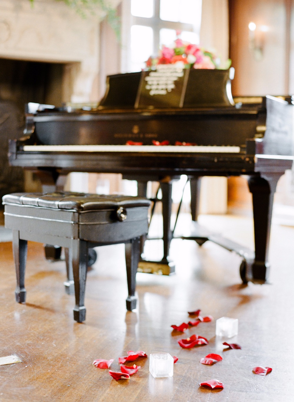 romantic grand piano played by the groom