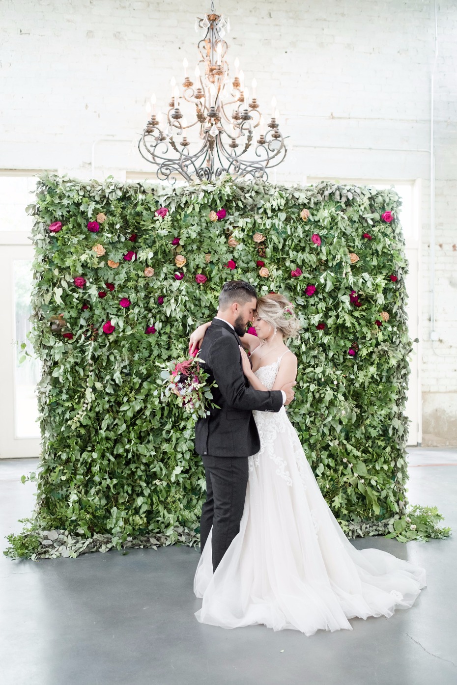 elegant rose and greenery backdrop
