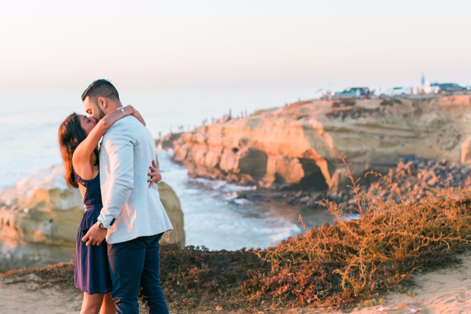 engagement shoot at sunset in San Diego