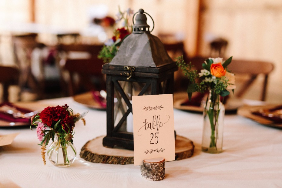 simple and chic rustic lantern centerpiece