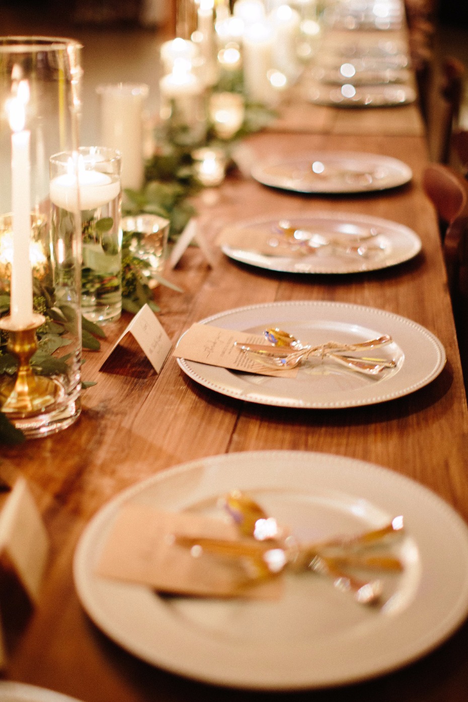 candle lit wedding table for your rustic fall wedding reception