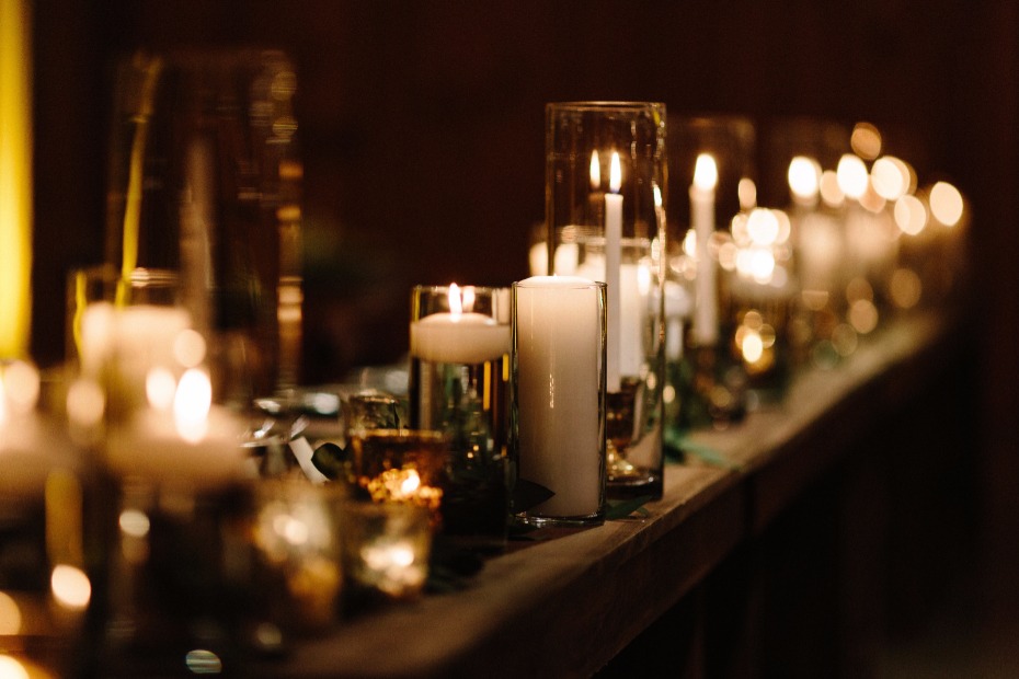 candle lit wedding reception for extra romance