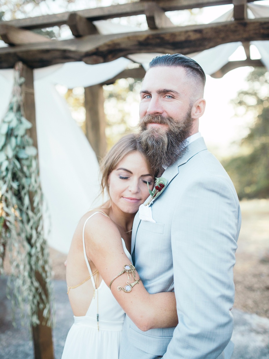 sweet and loving bride and groom portrait idea