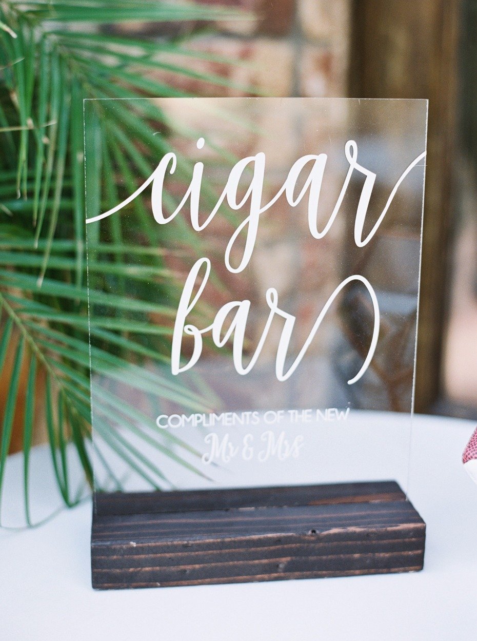cigar bar wedding sign