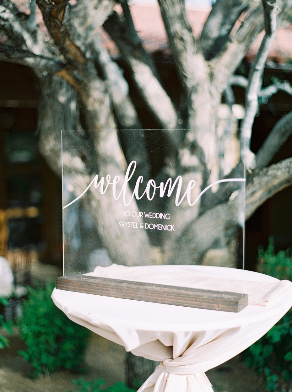 plexiglass wedding welcome sign