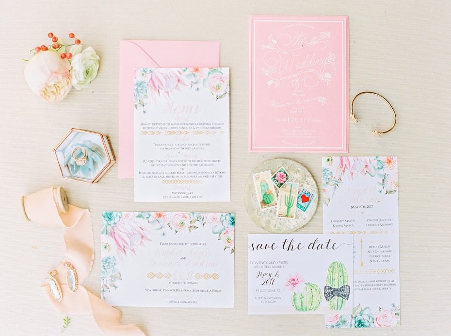 fun and vibrant wedding stationery
